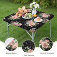 thumbnail image 4 of Pioneer Flower Floral Print Pattern Square Fitted Tablecloth with Elastic Edge,Square Table Cover,Washable Elastic Table Cover for Home Kitchen Party Decor 36"x36", 4 of 6