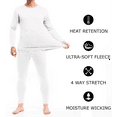 thumbnail image 3 of Therma Pro Mens Fleece Lined Thermal Top & Bottom Underwear Set, Long Johns Base Layer Ultra-Soft, White, X-Large, 3 of 6