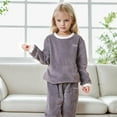 thumbnail image 5 of Ahuyic Toddler Kid Long Sleeved Outfit, Fall/Winter Warm Set For Kids, Childrens Flannel Sleepwear Set Long Sleeved Top And Long Pants Home Clothes Set, 5 of 5