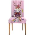 thumbnail image 2 of RYLABLUE Beau Papillon Boho Style Stretch Chaise Housse de Protection Siège Housse pour Salle à Manger Hôtel Mariage Ensemble de 4, 2 of 5