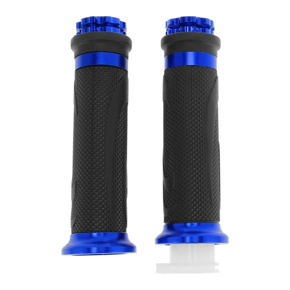 Unique Bargains 7/8" 22mm 15/16" 24mm Motorcycle Hand Grips Cover Kit Non Slip Aluminum Alloy Rubber Handlebar End Grips for Motorcycle Scooter Bicycle ATV Blue