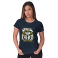 thumbnail image 3 of Strong With the Lord Christian Faith Womens Slim Fit Graphic Tee Brisco Brands S, 3 of 5