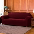 thumbnail image 3 of Subrtex Stretch 1-Piece Textured Grid Slipcover Sofa Cover, Wine, 3 of 7