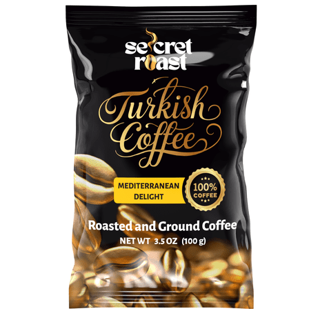 Secret Roast Turkish Grounded Roasted Coffee | Mediterranian Delight | 3.5 oz | 1-Pack