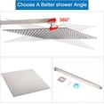 thumbnail image 4 of Shower Head with Extension Arm, High Pressure Square Stainless Steel Rainfall Full Body Coverage (16'' Shower with 20'' Arm, Brushed Nickel), 4 of 8