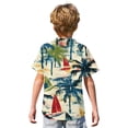 thumbnail image 5 of Abcomgle Hawaiian Shirt for Boys Size 7/8 Button Down Short Sleeve Boys Spring Shirts Cartoon Palm Tree Print Cruise Boys Floral Shirt,Navy,9-10Years, 5 of 5