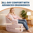 thumbnail image 4 of Memoryfield 3-in-1 Folding Sofa Bed, Memory Foam Sleeper Chair with Washable Cover, Convertible Boneless Floor Futon, Fold-Out Couch with Back Support for Living Room, Bedroom, Pink, 4 of 7