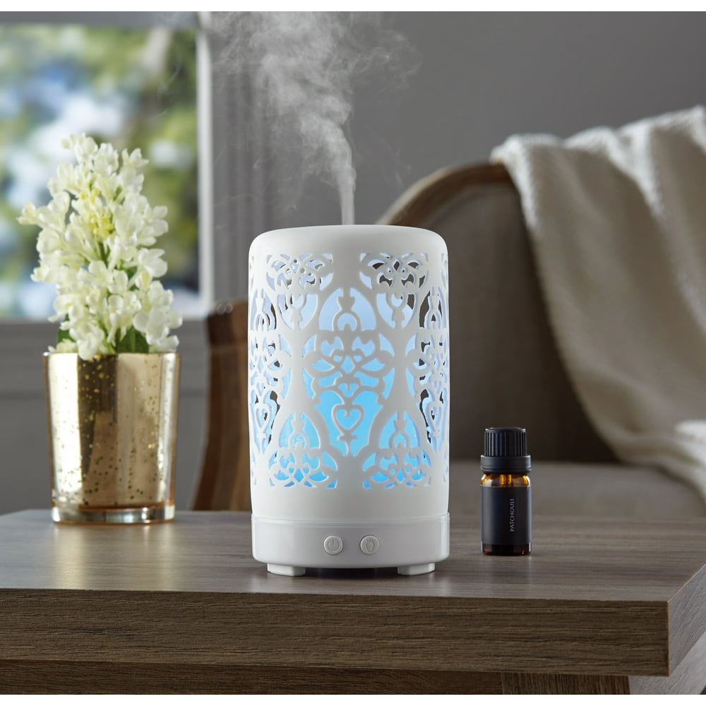 Mainstays Essential Oil Diffuser, White Scroll