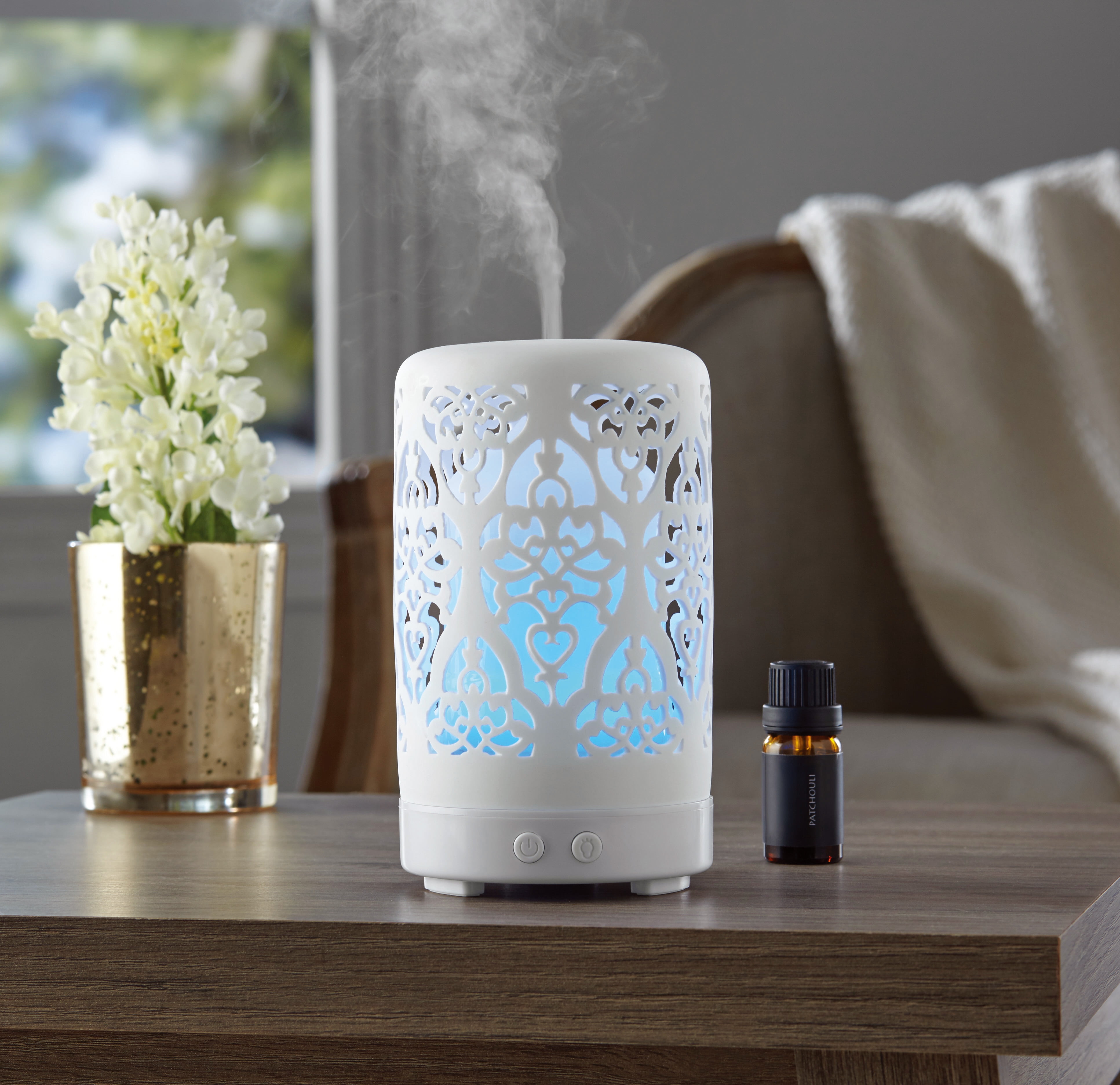 Mainstays Essential Oil Diffuser White Scroll Walmart Inventory 