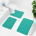 thumbnail image 3 of Buganda Memory Foam Bath Mats Soft Absorbent Bathroom Rugs 16" x 24", Peacock Green, 3 of 9