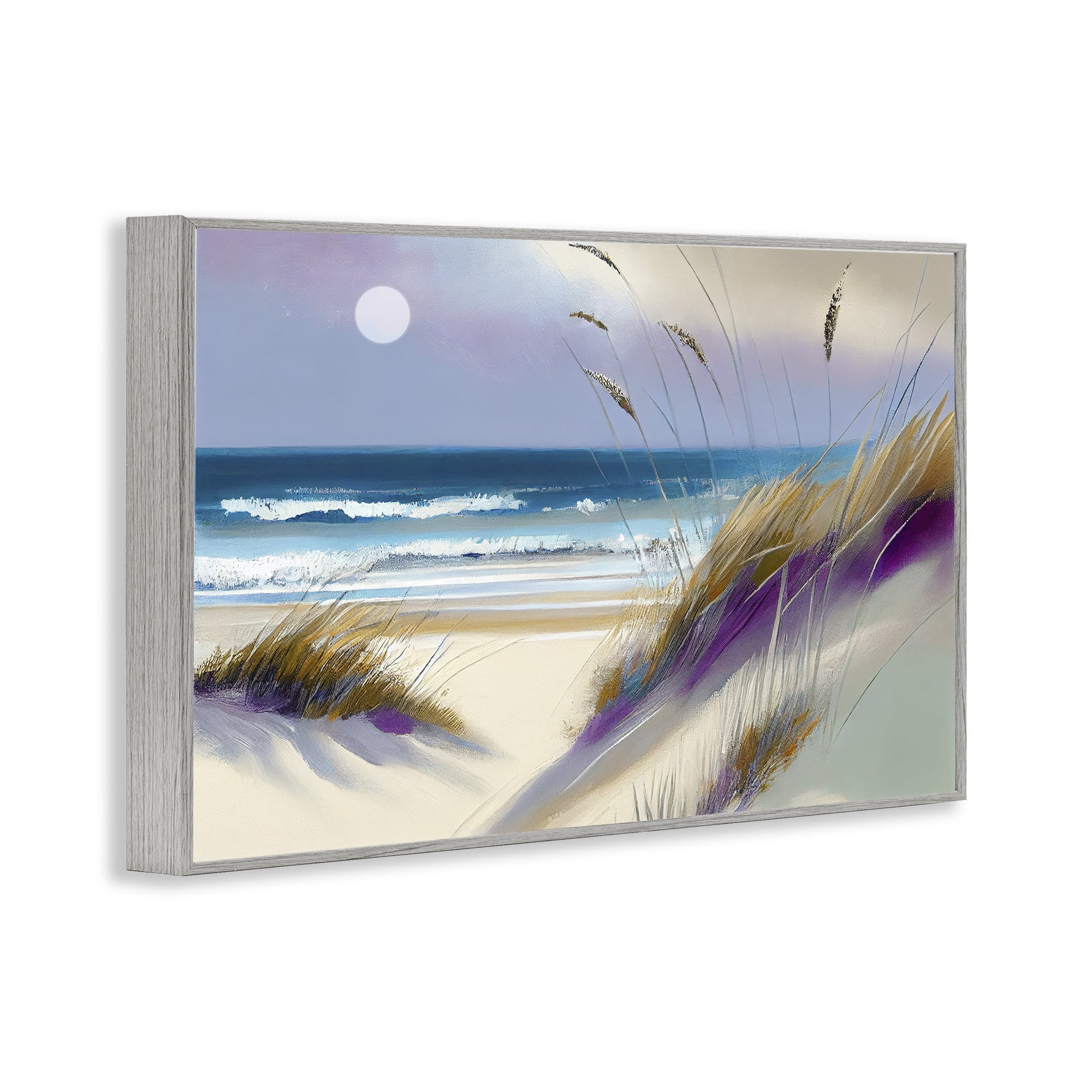 Beach Dunes Serenity Gray Framed Giclee Art, design by Sasha