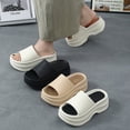 thumbnail image 2 of Zapatillas gruesas de EVA 2024, nuevas zapatillas de verano para mujer, sandalias de plataforma para el hogar, ropa de abrigo de moda, zapatillas elevadas antideslizantes para mujer, 2 of 3