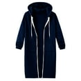 thumbnail image 6 of Fall Clothes Long Hoodies for Women Zip Up Double Zipper Fleece Jacket Tunic Sweatshirts Winter Fashion Clothes 2025 Oversized Knee Length Sweatshirt Womens Casual Long Zip Up Hoodie Plus Size Black, 6 of 6