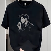 Fashion Brand Printed Short-sleeved T-shirt for Men in Summer Heavy Pure Cotton Korean-style Japanese-style Printed Versatile Tops for Men