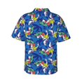 thumbnail image 3 of Daiia Sharks Skateboarding With Palm Hawaiian Shirt for Men Gentle Cotton Regular Short Sleeve Casual-Small, 3 of 9
