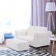 thumbnail image 4 of Costway Sofá para Niño con Taburete Sillón Infantil Asiento con Reposapiés 83 x 42 x 41cm Blanco, 4 of 8