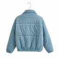 thumbnail image 5 of Miluxas Womens Lightweight Quilted Jacket Fall Zip up Puffer Jackets Casual Long sleeve Loose Fit Lapel Warm Coats with Pockets Blue L(L), 5 of 5