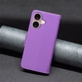 thumbnail image 3 of Allytechgroup Flip Wallet Phone Case for iPhone 16 with Lanyard, RFID Blocking PU Leather Case with Kickstand Credit Card Slot Full Body Protective for iPhone 16, Violet, 3 of 5