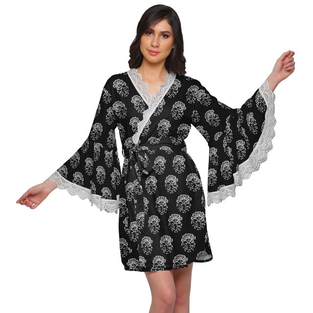Moomaya Robe Imprimée pour Femmes Robe d'Été Courte en Coton