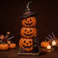 thumbnail image 5 of ShaoXinWan Halloween Ghost Pumpkin House Wooden Tabletop Ornament, 2D Spliceable Decor Sign, Festive Accent for Dining Table Cabinet Bookshelf Decor, 5 of 5