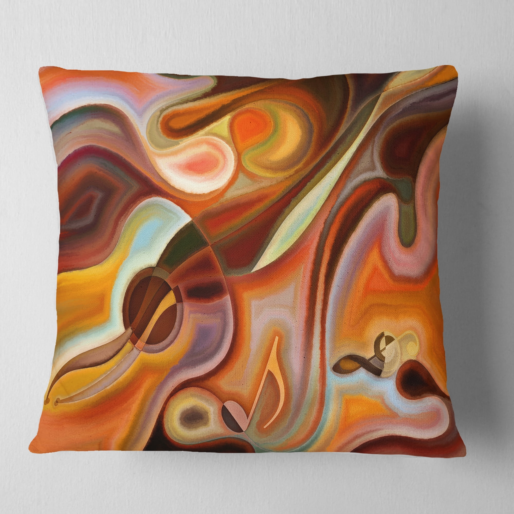 Designart Music Dreams - Abstract Throw Pillow - 16x16