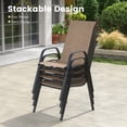 thumbnail image 6 of VOXBIN 7 Pieces Patio Dining Set – 50" Round Outdoor Table with Stackable Chairs, Walnut Table and Brown Chairs, for Garden, 6 of 9