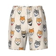 thumbnail image 4 of Lsque Mens Swim Trunks Shiba Head Face Pattern - Bathing Suit Compression Liner - Beach Swim Shorts Swimwear - (S-3XL) - Stretch Quick Dry -Medium, 4 of 9