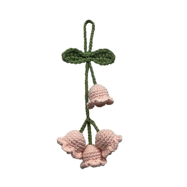 Ganfancp Flor de Campanula Tejida a Mano Colgante para Coche/Espejo de Coche Accesorios para Colgar/Cuatro Colores Opcional Ofertas Del Día Sólo En Línea Colgante Tejido a Mano Flor de Carillón*1