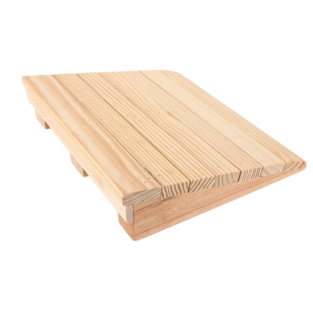Luxshiny Portable Wood Curb Ramp with Sturdy Solid Wood Build for Driveway Garage and Doorway Use