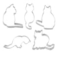 thumbnail image 1 of Moldes de galletas de acero inoxidable 5 unids Moldes de galletas de gato pequeño creativo, 1 of 5