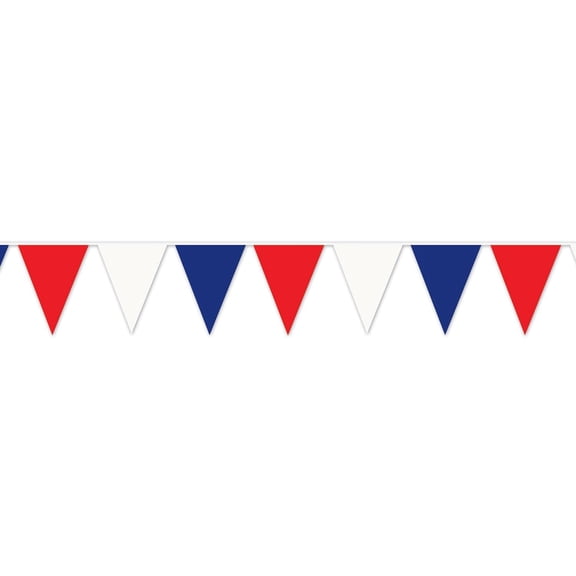 12 Pack Bulk 120 ft.- Red - White/Blue Party Pennant Banner