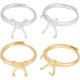 thumbnail image 1 of 1 caja de 4 bases para anillos de 4 garras, 2 colores, chapadas en oro de 18 quilates y platino, ajustables, para hacer joyas DIY., 1 of 5