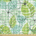 thumbnail image 2 of Leaves Sofa Upholstery Fabric by the Yard, Doodle Birds and Flowers with Foliage Hearts Ornamental Print, Decorative Fabric for DIY and Home Accents, Charcoal Grey Pale Green by Ambesonne, 2 of 5