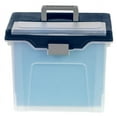 thumbnail image 2 of Office Depot Large Mobile File Box, Letter Size, 11 5/8in.H x 13 3/6in.W x 10in.D, Clear/Blue, 110988, 2 of 2