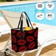 thumbnail image 5 of Red Lips Beach Bag for Women, Large Breathable Mesh Beach Tote Bag, Modern Abstract Romantic Texture Aesthetic Sandproof Lightweight Travel Bags for Vacation Picnic Swimming Pool 15.7"x15.7"x9.1", 5 of 9