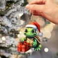 thumbnail image 4 of CoreLiving Frog Christmas Tree Ornaments, 2 Sided Printed Funny Animal Acrylic Keepsake, Festive Xmas Hanging Decor for Holiday Home Wall Window Decoration, 4 of 5