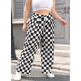 thumbnail image 5 of SHEWIN Womens Plus Size Pants Wide Leg Palazzo Pants Elasticized Back Waist Pleated Casual Work Trouser with Pockets 1X-5X, 5 of 10