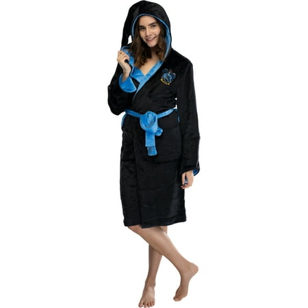 Harry Potter Juniors Womens Fleece Costume Bathrobe Pajama Robe – Gryffindor Slytherin Hufflepuff Ravenclaw