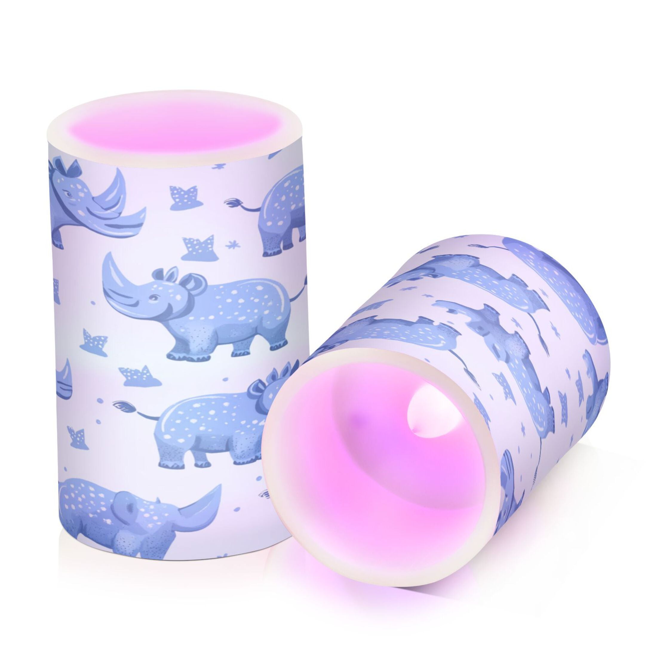 Flameless Candles Lights, Pack of two LED Lights, Dimmable LED Pillar Candles Battery Operated, Flames Remote Control Blue Rhinoceros