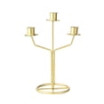 thumbnail image 1 of Candelabro de 3 brazos, candelabro cónico, centro de mesa, candelabro de Metal, soporte para velas para bodas, hoteles, y chimeneas Dorado, 1 of 9