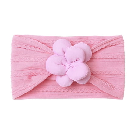 

Toddler Baby Boys Girls Headbands Stretch Solid Flower Knotted Hairband Headwear Headband