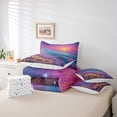 thumbnail image 5 of Homewish Dreamy Ocean Sunset Bedding Comforter Set 7 Pieces for Kids, Kawaii Starfish Seashell Full Bedding Set, Summer Beach Reversible Fitted Sheet Flat Sheet, Super Cozy Room Decor, 5 of 7