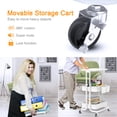 thumbnail image 3 of 3 Tier Auledio Houseware Utility Flat Cart for pantry storage-White, 3 of 7