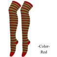 thumbnail image 2 of Charmgo Halloween Socks On Sale, Halloween Compression Sock Stockings Over Knee Socks Halloween Cosplay Party Halloween Socks Knee High Long Striped Thigh High Socks 1 Pair Red One Size, 2 of 4