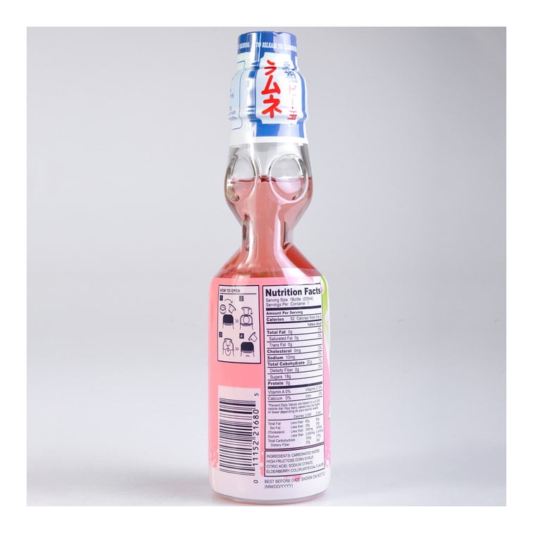 Pack of 18, Kimura Strawberry Flavor Ramune Soda, 6.76 oz