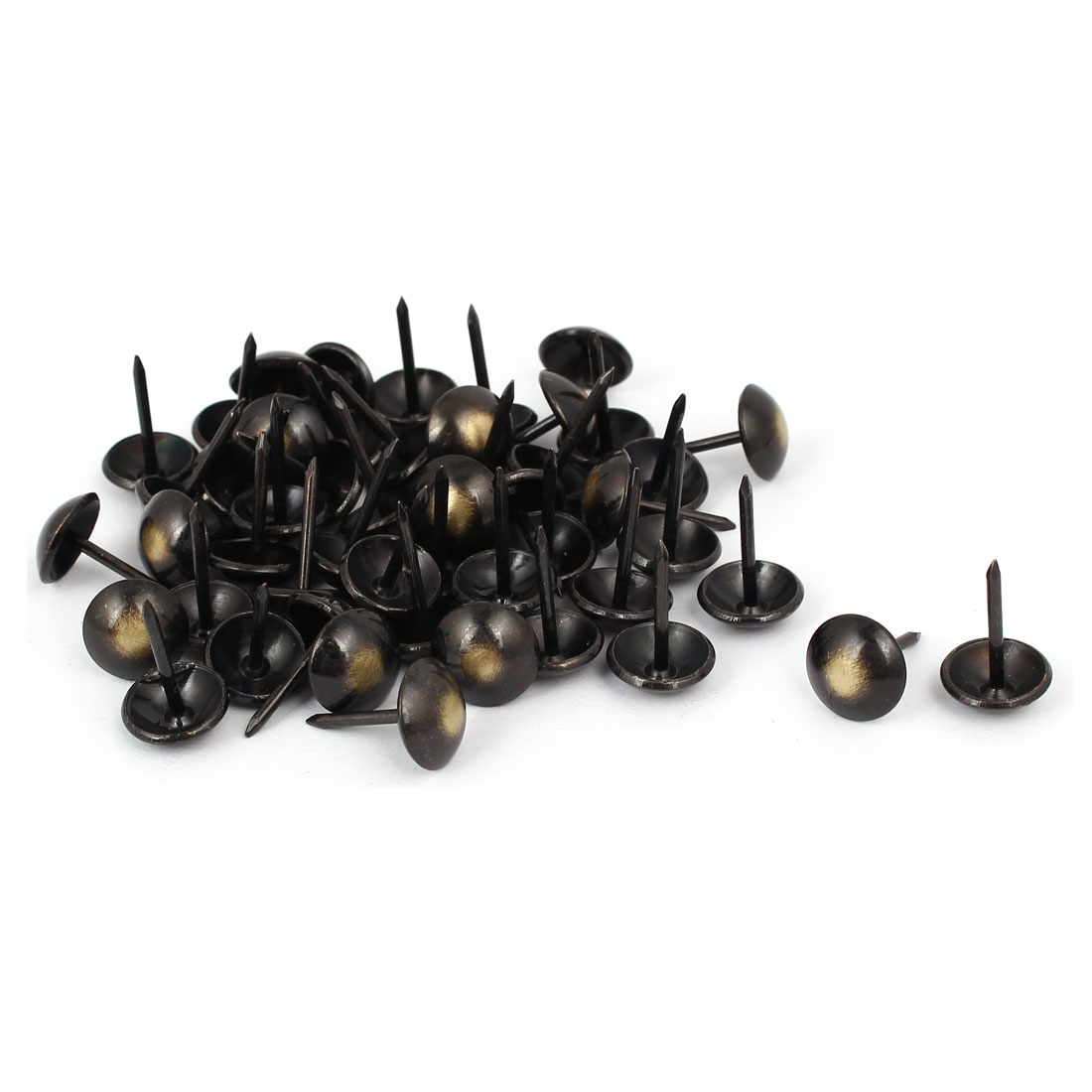 7/16" Head Dia 17mm Height Upholstery Tack Nail Push Pin Black Bronze