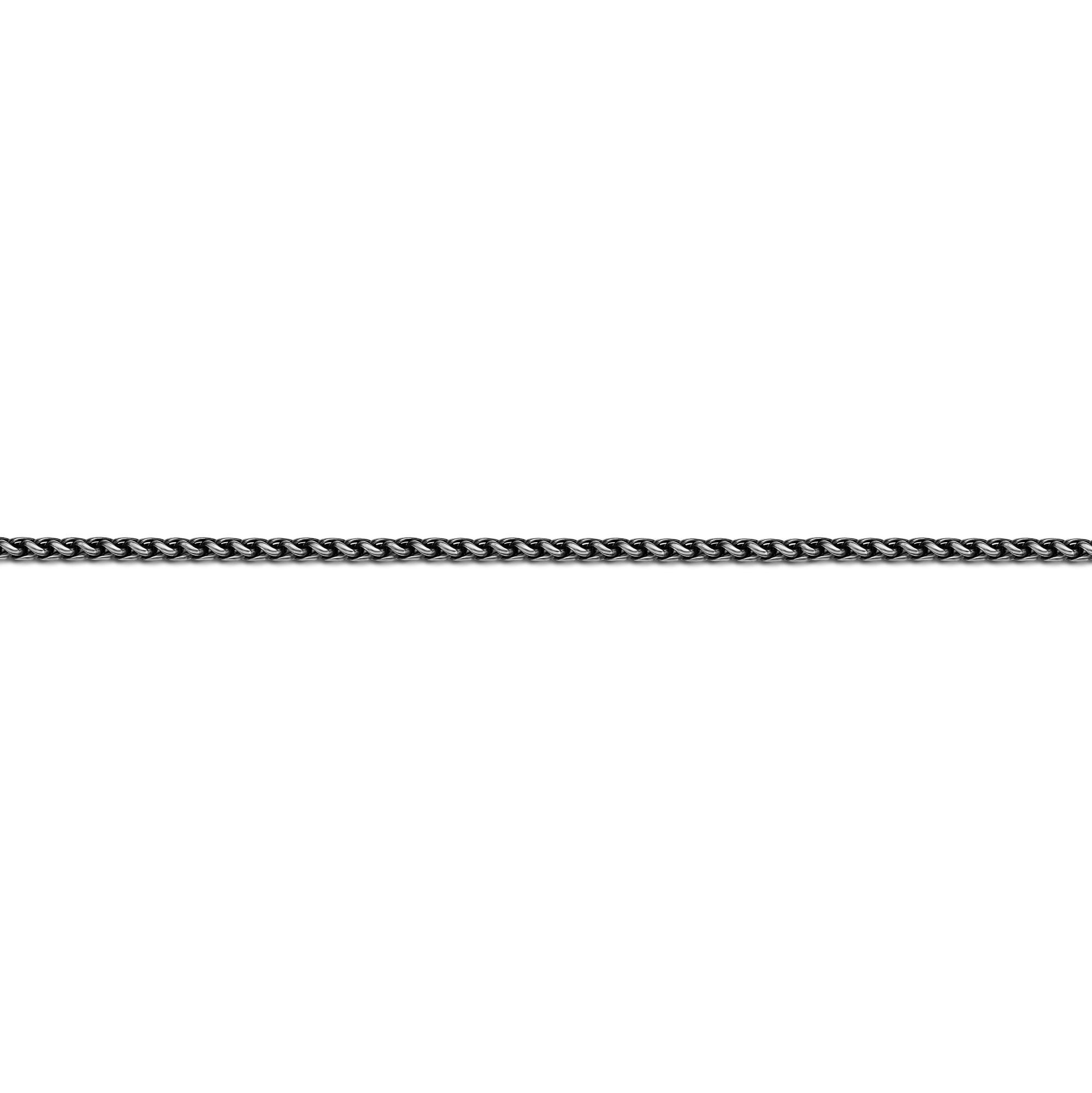Stainless Steel Wheat Chain Necklace for Men with Antique Ion Plating 18 Inches Long 3 mm Wide Lobster Claw by Metro Jewelry