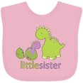 thumbnail image 3 of Inktastic Little Sister Purple Girls Baby Bib, 3 of 4