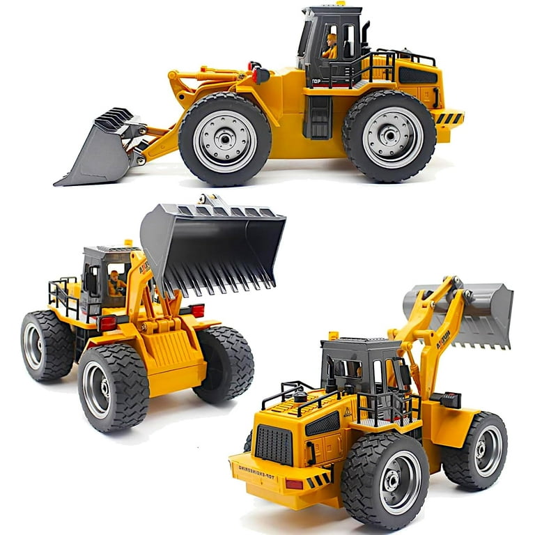 1/18 Scale RC Bulldozer Toy - Metal Construction Loader With 2.4G Remote & 2 Batteries