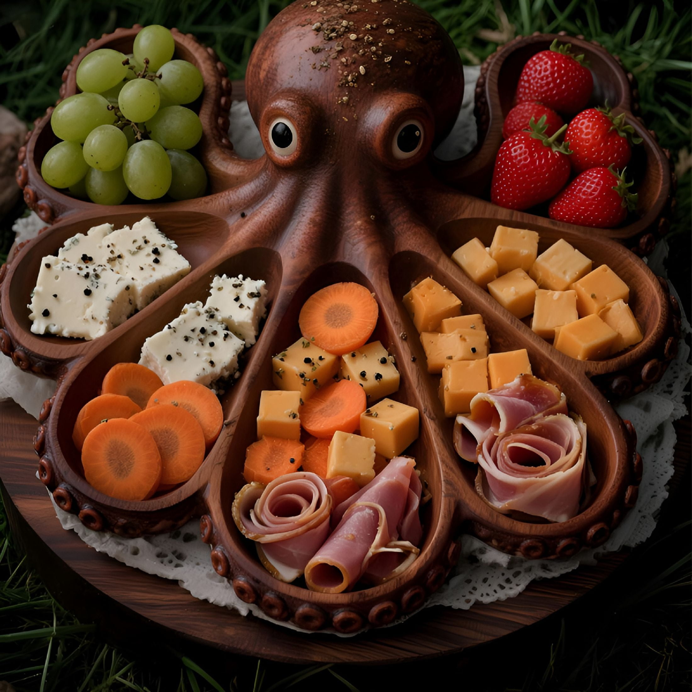 ACDANC Ocean Inspired Cheese Bread Board,Kraken Tentacle Serving Tray for Seafood Lovers,Entertainers&Coastal Kitchens